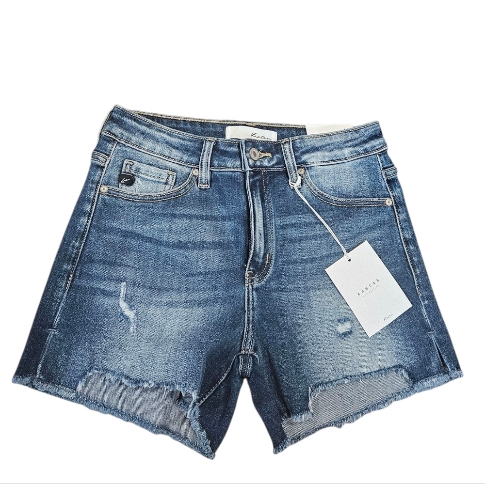 Kancan Distressed High Rise Denim Jean Shorts NEW